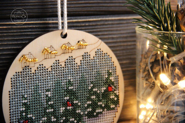 DIY Cross stitch kit on wood