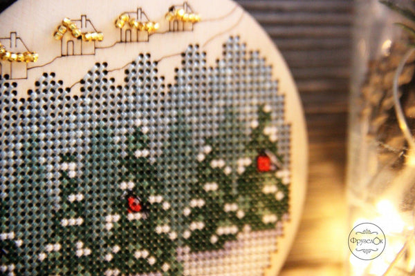 DIY Cross stitch kit on wood
