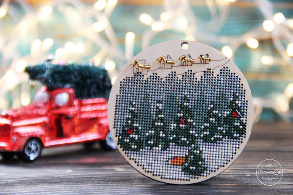 DIY Cross stitch kit on wood