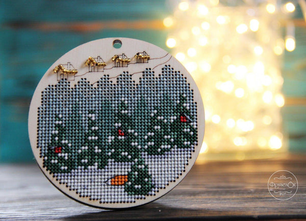 DIY Cross stitch kit on wood