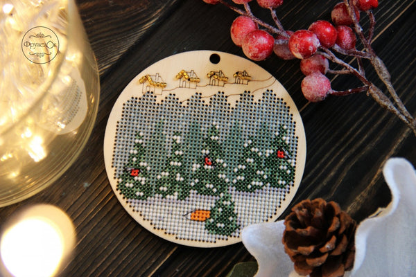DIY Cross stitch kit on wood