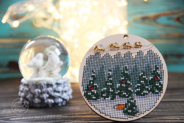 DIY Cross stitch kit on wood