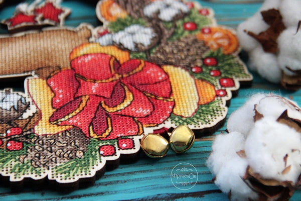 DIY Cross stitch kit on wood