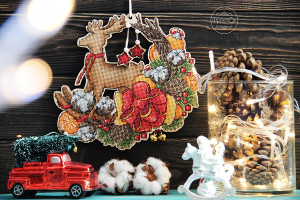 DIY Cross stitch kit on wood