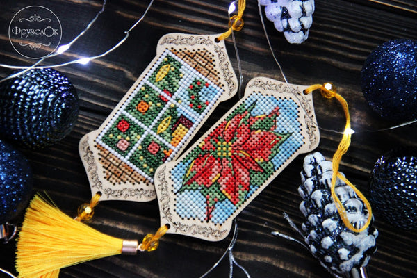 DIY Cross stitch kit on wood