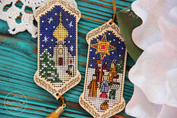 DIY Cross stitch kit on wood