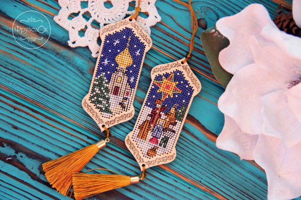 DIY Cross stitch kit on wood