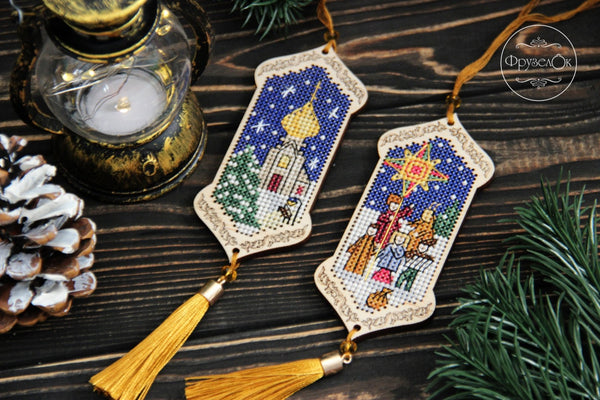 DIY Cross stitch kit on wood