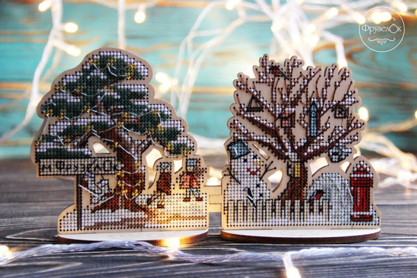 DIY Cross stitch kit on wood