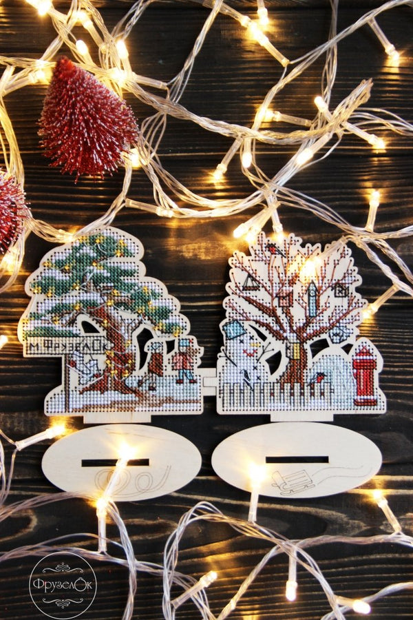 DIY Cross stitch kit on wood