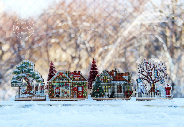 DIY Cross stitch kit on wood