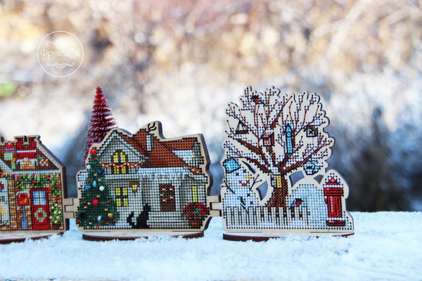 DIY Cross stitch kit on wood