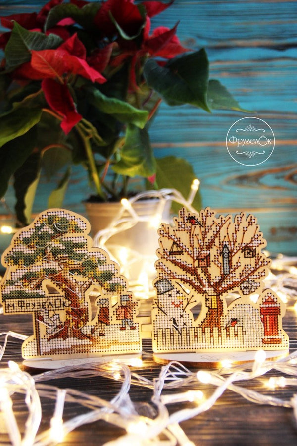 DIY Cross stitch kit on wood