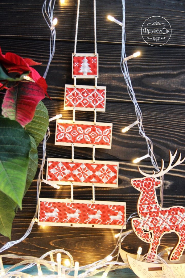 DIY Cross stitch kit on wood