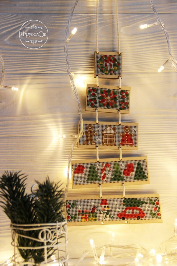 DIY Cross stitch kit on wood