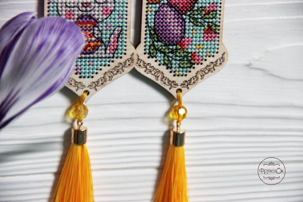 DIY Cross stitch kit on wood