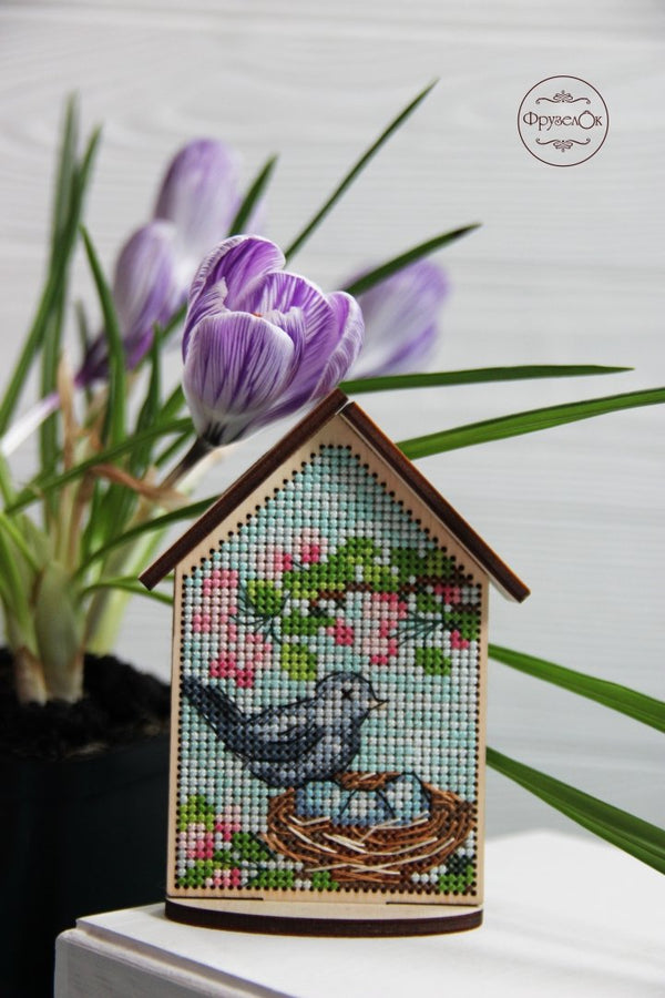 DIY Cross stitch kit on wood
