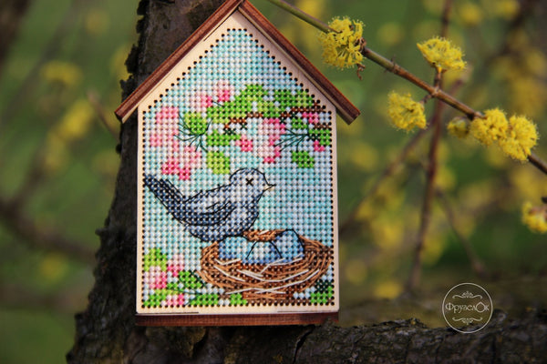 DIY Cross stitch kit on wood
