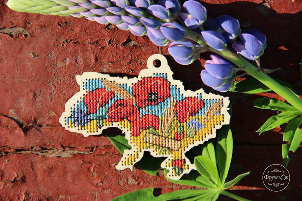 DIY Cross stitch kit on wood