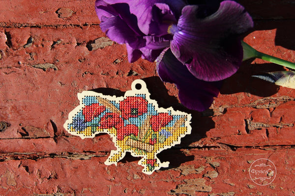 DIY Cross stitch kit on wood