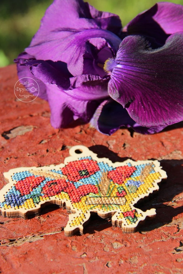 DIY Cross stitch kit on wood