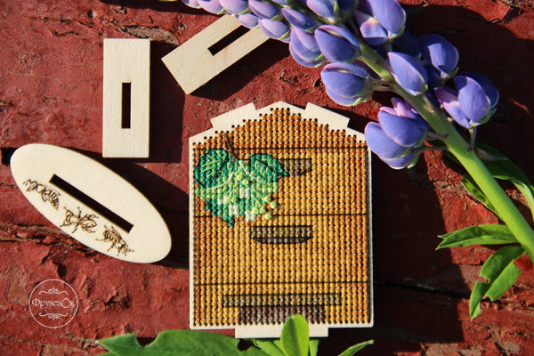 DIY Cross stitch kit on wood