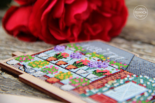 DIY Cross stitch kit on wood