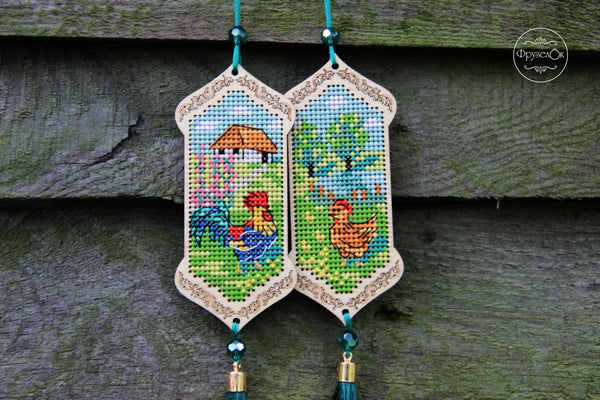 DIY Cross stitch kit on wood