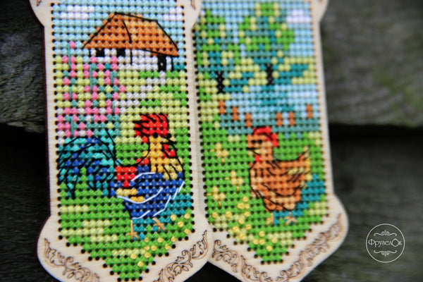DIY Cross stitch kit on wood