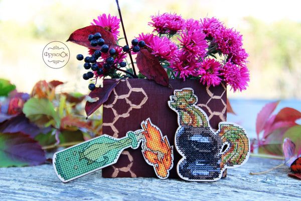 DIY Cross stitch kit on wood