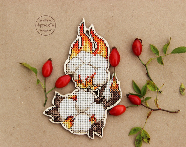 DIY Cross stitch kit on wood