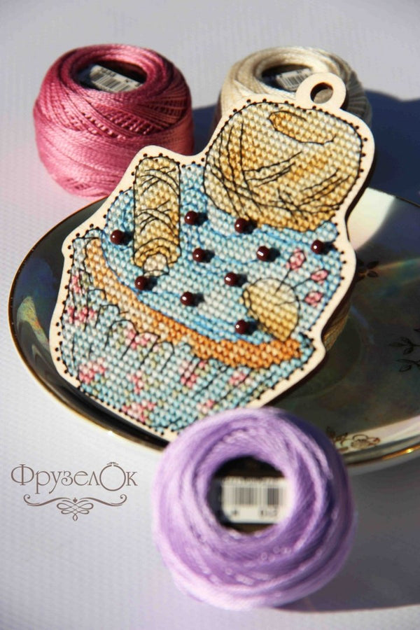 DIY Cross stitch kit on wood