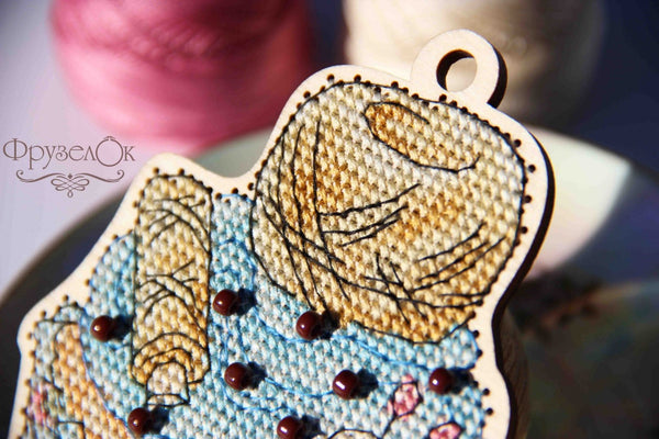 DIY Cross stitch kit on wood