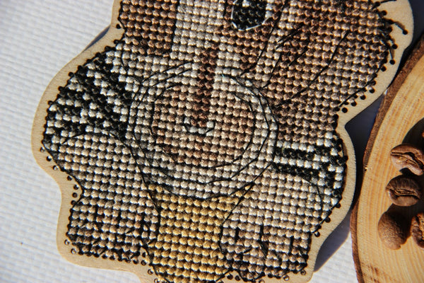 DIY Cross stitch kit on wood