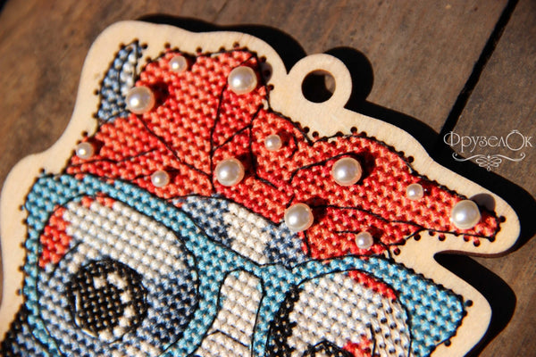 DIY Cross stitch kit on wood