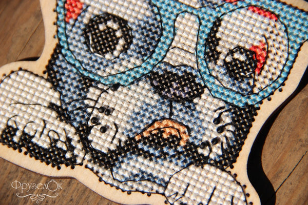 DIY Cross stitch kit on wood