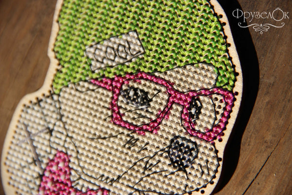 DIY Cross stitch kit on wood