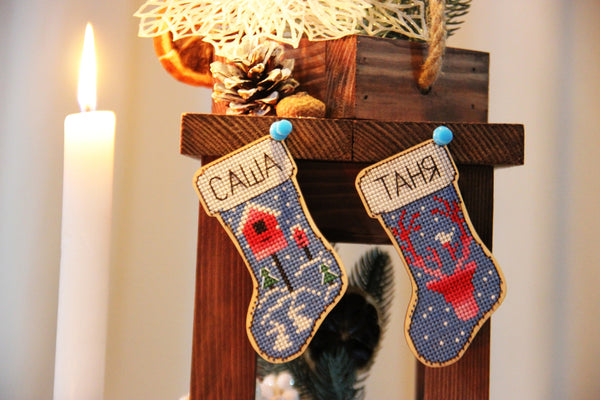 DIY Cross stitch kit on wood