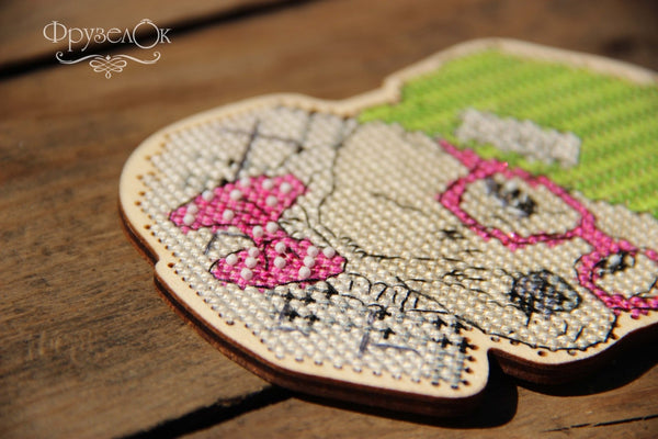 DIY Cross stitch kit on wood