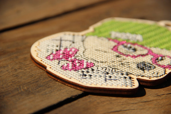 DIY Cross stitch kit on wood