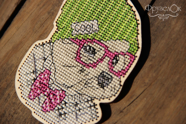 DIY Cross stitch kit on wood