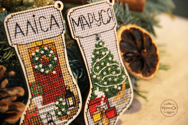 DIY Cross stitch kit on wood