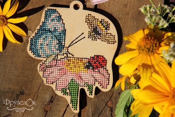 DIY Cross stitch kit on wood