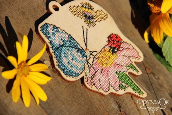 DIY Cross stitch kit on wood