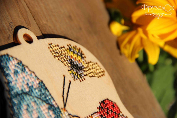 DIY Cross stitch kit on wood