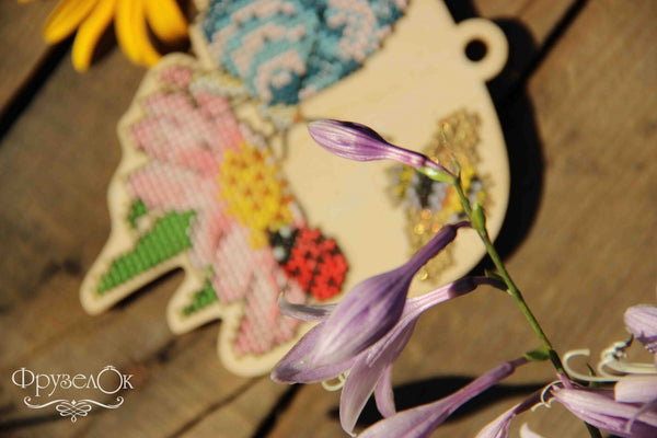 DIY Cross stitch kit on wood