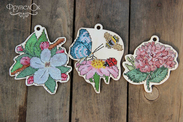 DIY Cross stitch kit on wood