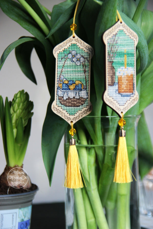 DIY Cross stitch kit on wood