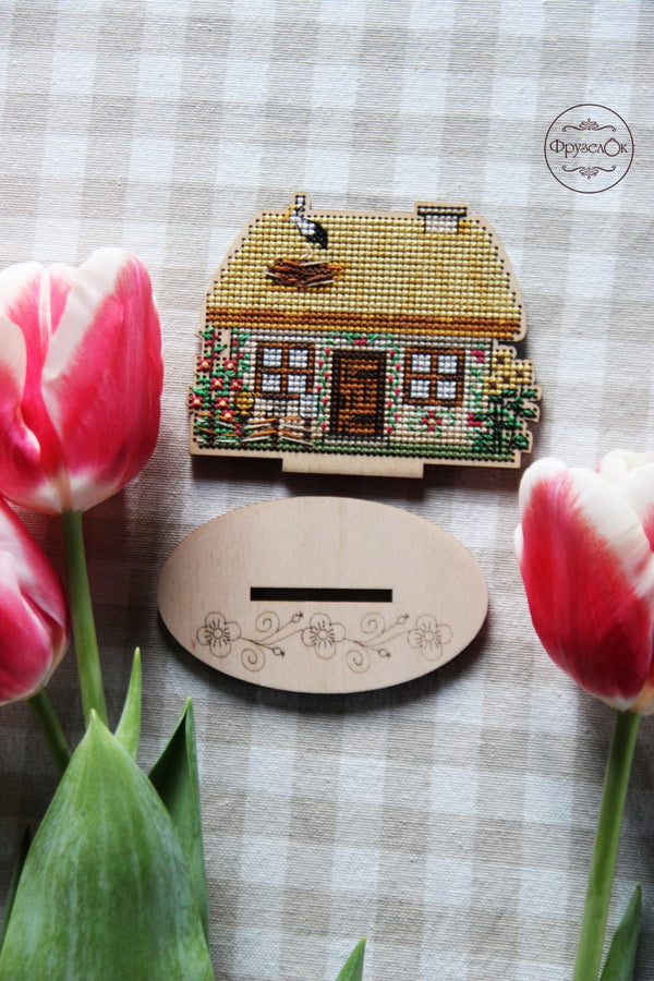 DIY Cross stitch kit on wood