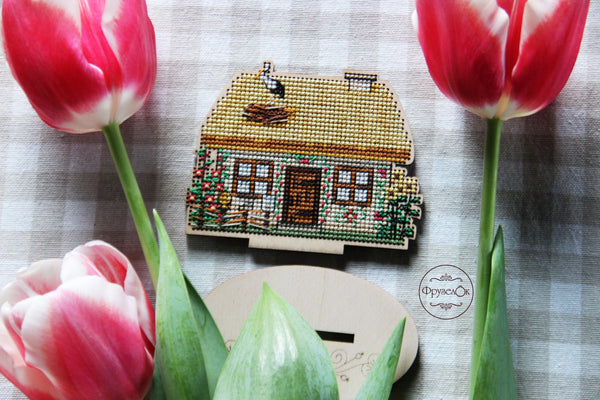 DIY Cross stitch kit on wood